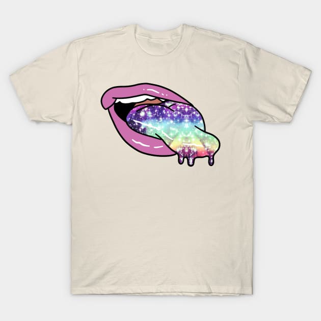 Slimy Space Tongue and Lips T-Shirt by saradaboru